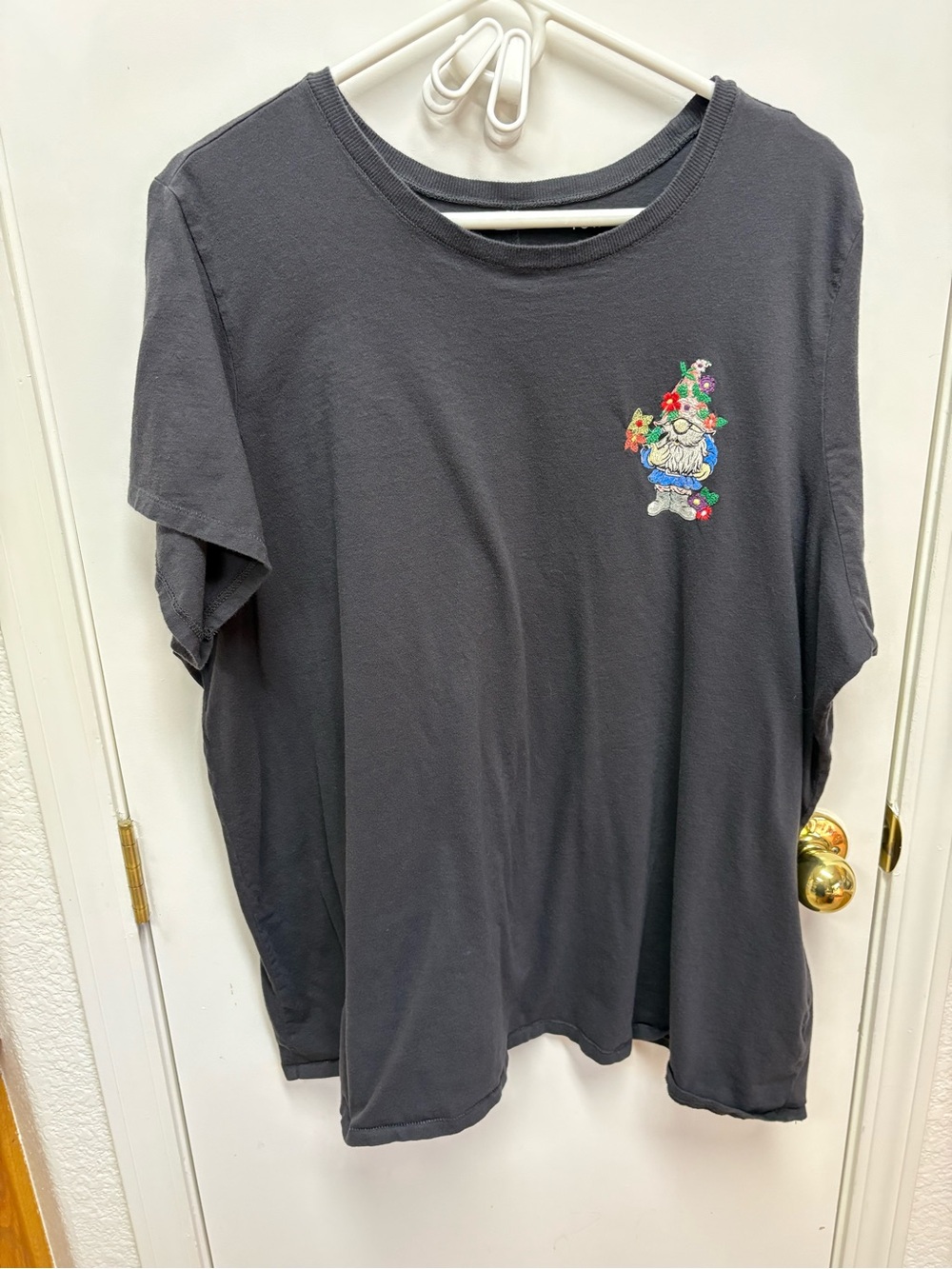 torrid Charcoal Tee with Colorful Embroidered Gnome
